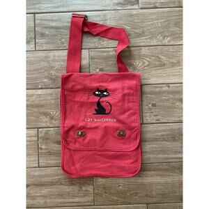Vintage San Antonio Artist Tatum Cross Body Red Bag “ Cat Whisper “